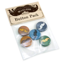 Mustachio Madness - Button Pack Bag
