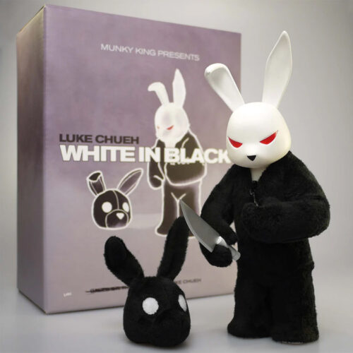 Munky-King-Luke-Chueh-White-in-Black-Bunny-Figur-BOX